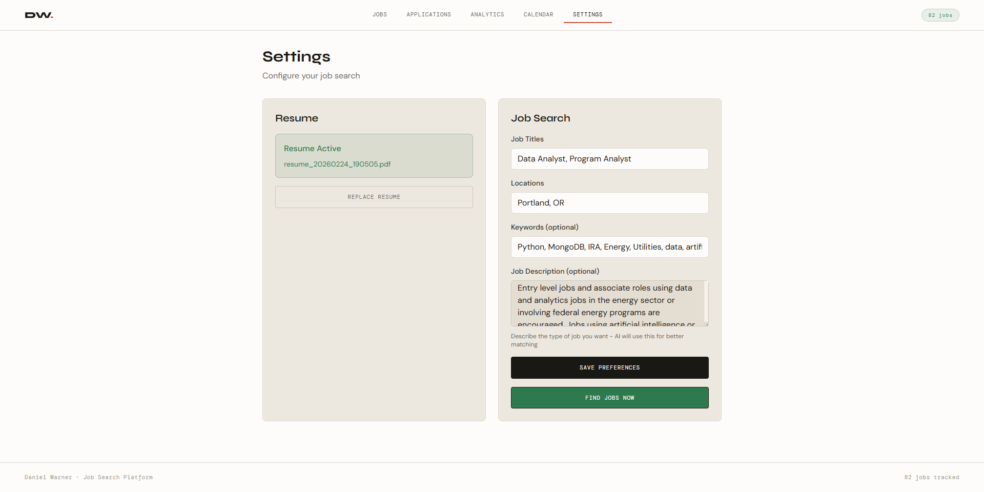 Daniel Warner — Data Analytics